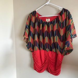 Short Sleeve multi colored blouse